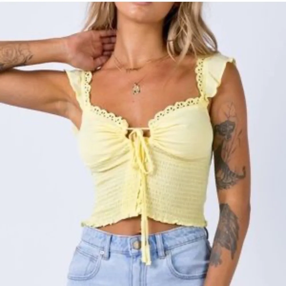 Princess Polly Pink Eyelet Smocked Top - Picture 1 of 6